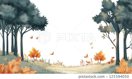 Black Forest. Black Forest hand drawn watercolor illustration Black Forest. Black Forest hand drawn watercolor illustration 125394050
