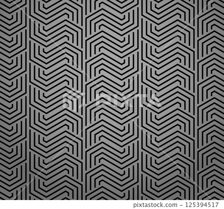 Abstract geometric pattern with stripes, lines. Seamless vector background. Gray and black ornament. Simple lattice graphic design Abstract geometric pattern with stripes, lines. Seamless vector background. Gray and black ornament. Simple lattice graphic design 125394517