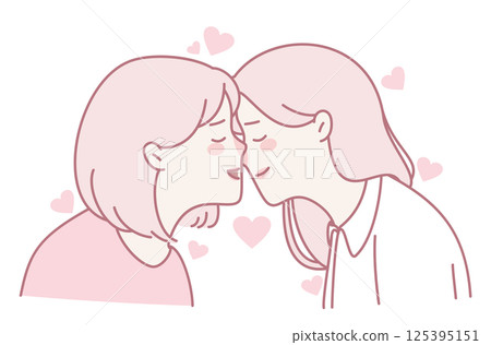 A Beautifully Romantic Embrace of Two Girls Who Share a Sweet and Joyful Moment Together 125395151
