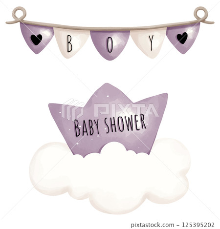 pink teddy bear with pink ribbon, cute baby shower clipart. 125395202