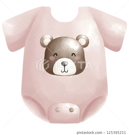 pink teddy bear with pink ribbon, cute baby shower clipart. pink teddy bear with pink ribbon, cute baby shower clipart. 125395251