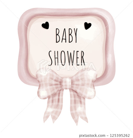 pink teddy bear with pink ribbon, cute baby shower clipart. pink teddy bear with pink ribbon, cute baby shower clipart. 125395262