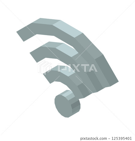 Wi-fi 3D icon vector illustration isolated on white. 125395401