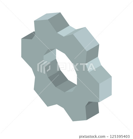 Metal gear 3D business icon vector illustration isolated on white. 125395403