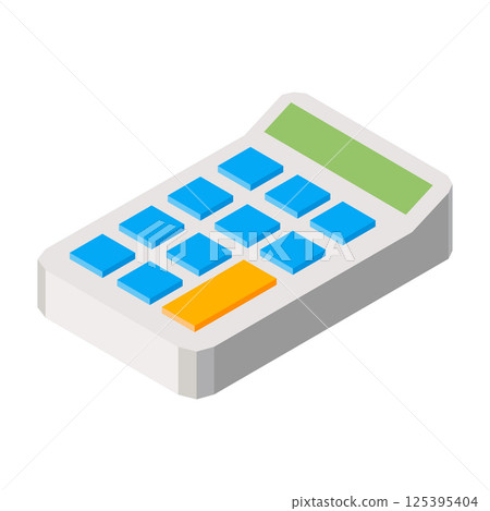 Calculator three dimensional vector illustraition icon isolated on white background. Calculator three dimensional vector illustraition icon isolated on white background. 125395404
