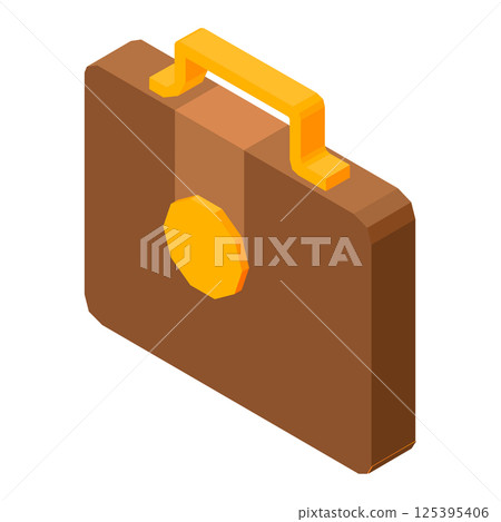 Brown briefcase for business purposes isolated on white 3D illustration Brown briefcase for business purposes isolated on white 3D illustration 125395406