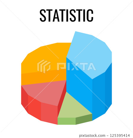 Statistic round chart infographic template vector poster 125395414