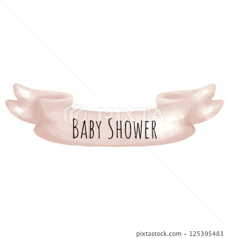 watercolor cute little baby, baby shower element, cute element 125395483