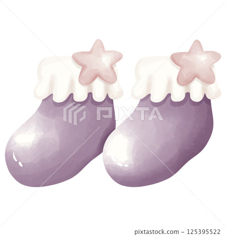 watercolor cute little baby, baby shower element, cute element 125395522