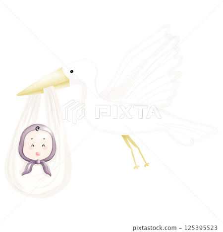 watercolor cute little baby, baby shower element, cute element watercolor cute little baby, baby shower element, cute element 125395523