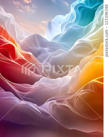 abstract background with colorful waves 125396398
