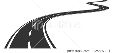 Winding road isolated on white background. Vector illustration Winding road isolated on white background. Vector illustration 125397201