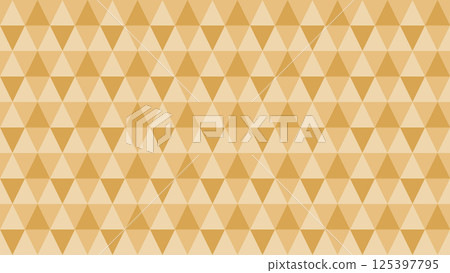 黃色三角形幾何圖案背景圖。無縫向量 4K 插圖素材。 125397795