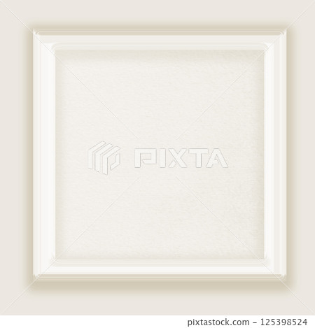 Simple white beige picture frame photo frame frame illustration material background square simple Simple white beige picture frame photo frame frame illustration material background square simple 125398524