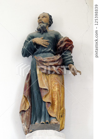 St. Paul, statue of the parish church of Our Lady of Miracles in Ostarije in Croatia 125398839
