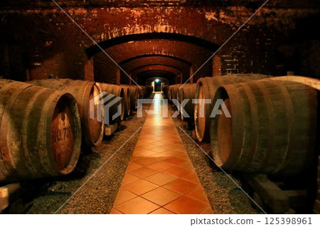 The history of Japanese wine, which began to be brewed using domestic grapes... Wine Cellar 125398961