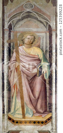 Saint, fresco in Basilica of Santa Croce (Basilica of the Holy Cross) in Florence, Italy Saint, fresco in Basilica of Santa Croce (Basilica of the Holy Cross) in Florence, Italy 125399228