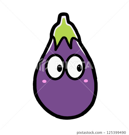 Pop and cute purple eggplant 125399490