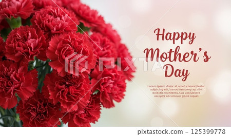 鮮紅色的康乃馨花束 125399778