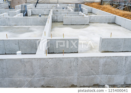 Foundation construction site of housing 125400041