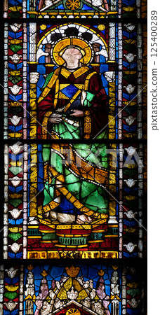 Stained glass window in the Cattedrale di Santa Maria del Fiore (Cathedral of Saint Mary of the Flower), Florence, Italy Stained glass window in the Cattedrale di Santa Maria del Fiore (Cathedral of Saint Mary of the Flower), Florence, Italy 125400289