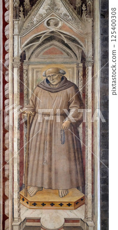 Saint, fresco in Basilica of Santa Croce (Basilica of the Holy Cross) in Florence, Italy Saint, fresco in Basilica of Santa Croce (Basilica of the Holy Cross) in Florence, Italy 125400308