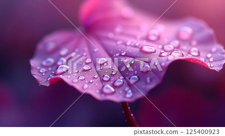 Dew-Kissed Leaf: Macro Shot of Nature's Beauty 125400923