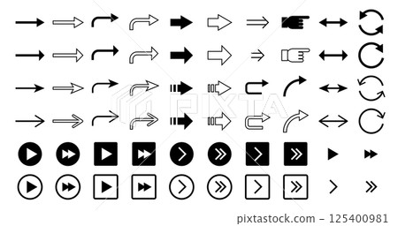 簡單的箭頭圖標集 簡單的箭頭圖標集 125400981