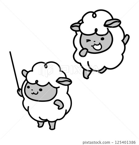 Teaching sheep illustration set Teaching sheep illustration set 125401386