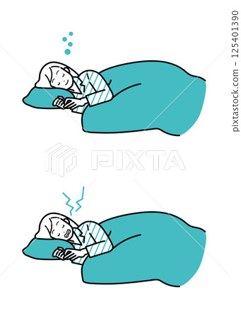 Sleep, sleep disorder, lifestyle, women illustration set Sleep, sleep disorder, lifestyle, women illustration set 125401390