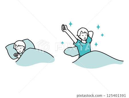 睡眠良好睡眠生活方式男性插畫集 睡眠良好睡眠生活方式男性插畫集 125401391