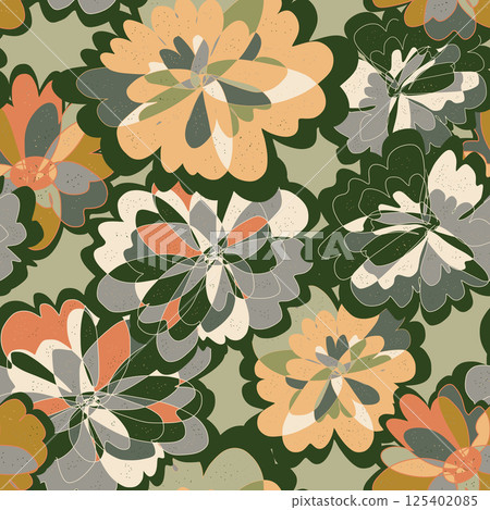 seamless pattern with tropical flowers seamless pattern with tropical flowers 125402085