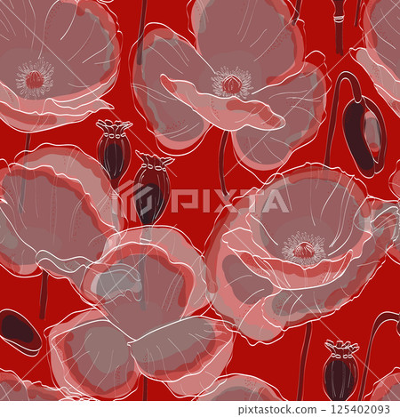 seamless pattern with tulips 125402093