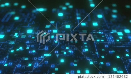 Digital backdrop with blocks and lines. Computer generated 3d render 125402682