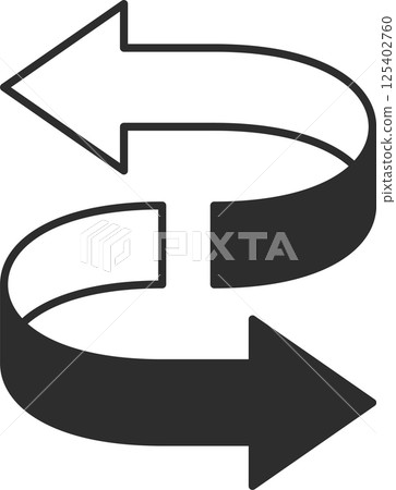 翻轉箭頭圖標 125402760