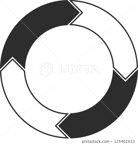 圓餅圖箭頭圖標 圓餅圖箭頭圖標 125402813