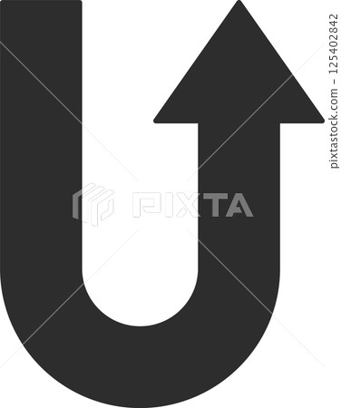 U-turn arrow icon 125402842