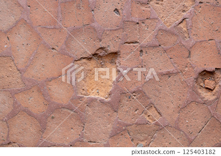 Aged Terracotta Mosaic Floor Texture 125403182