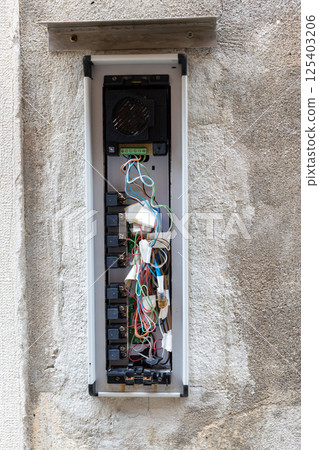 Exposed Wiring in Wall Intercom Panel 125403206