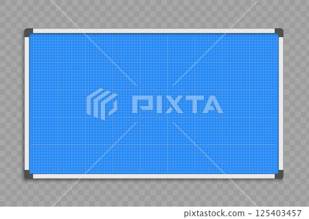 Marker board template with measuring grid 125403457