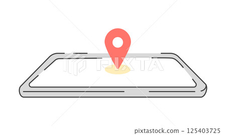 Illustration of location information displayed on a smartphone Vector 125403725