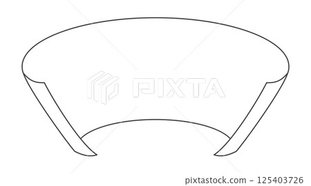 Illustration of a long rolled paper frame vector 125403726