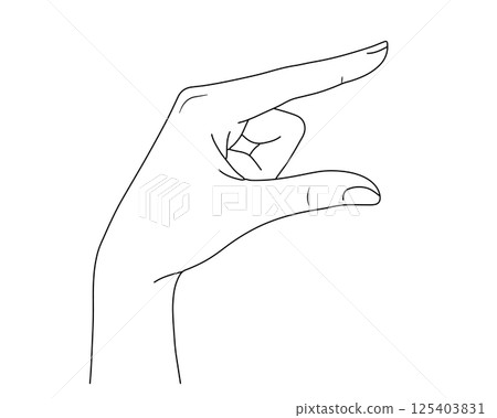 捏手指的手勢－簡單的手勢 125403831