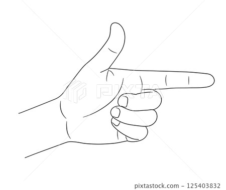 一手拿著槍的插圖 125403832