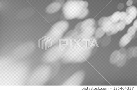 Abstract shadow overlay from foliage on a transparent background. 125404337