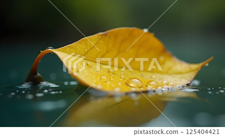 Abstract purple leaf floating gently in water 125404421