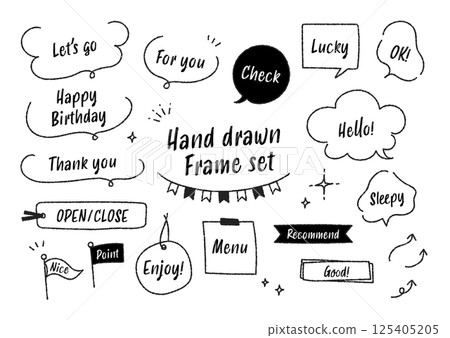 Handwritten balloon illustration set 125405205
