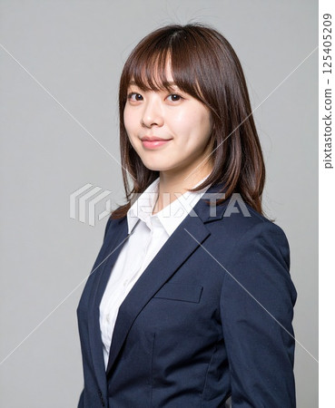 微笑著站著的女商人 125405209