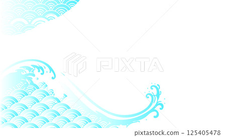 Cool and rough Japanese pattern frame 125405478