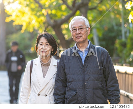 Senior couple traveling 125405485